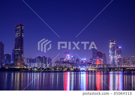 Seoul Yeouido Hangang Night View Cityscape at Night at Sunset Seoul Yeouido Hangang Night View Cityscape at Night at Sunset 85064318