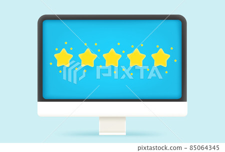 Five stars feedback. 3d vector illustration Five stars feedback. 3d vector illustration 85064345