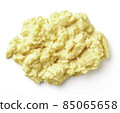 Scrambled egg isolated on white, from above 85065658