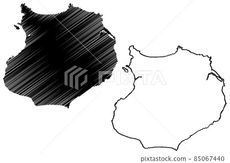 Boa Vista municipality (Republic of Cabo Verde, concelhos, Cape Verde, Boa Vista island, archipelago) map vector illustration, scribble sketch Boavista map 85067440