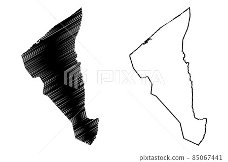Tutong District (Nation of Brunei, the Abode of Peace, Borneo island) map vector illustration, scribble sketch Tutong map 85067441