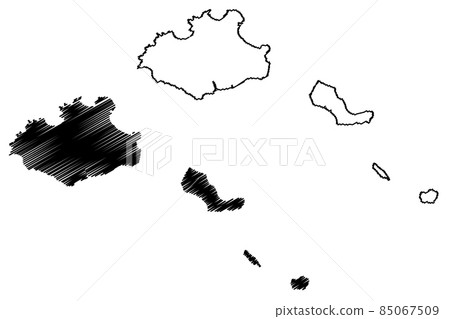 Sao Vicente municipality (Republic of Cabo Verde, concelhos, Cape Verde, island, archipelago) map vector illustration, scribble sketch Sao Vicente, Santa Luzia, Ilheu Raso and Branco map Sao Vicente municipality (Republic of Cabo Verde, concelhos, Cape Verde, island, archipelago) map vector illustration, scribble sketch Sao Vicente, Santa Luzia, Ilheu Raso and Branco map 85067509
