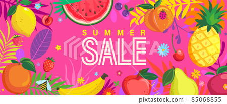 Bright Sale banner for summer 2022. Bright Sale banner for summer 2022. 85068855
