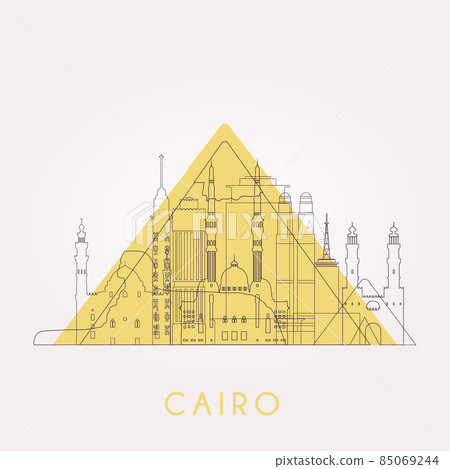 Outline Cairo skyline. Outline Cairo skyline. 85069244