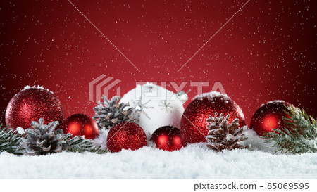 Christmas balls isolated on colored background 85069595