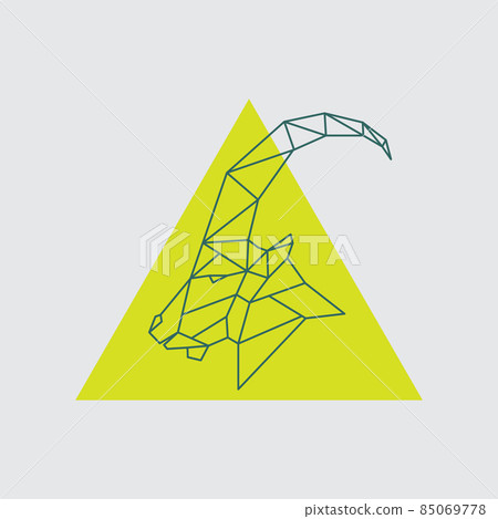 Geometric head mountain sheep with side view. Geometric head mountain sheep with side view. 85069778