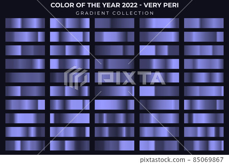 Color of the year 2022 - Very Peri, gradient collection. Set of pastel purple color gradient. 85069867