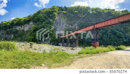 Landscape of Iwato Hyakueda Iron Bridge Landscape of Iwato Hyakueda Iron Bridge 85070274