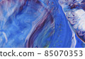 Blue streaks on a white background. Liquid abstractions. Abstract natural art. 85070353