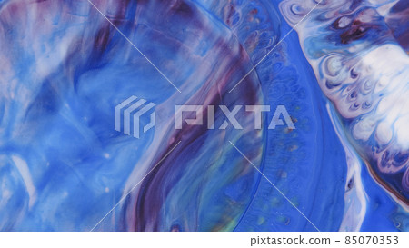 Blue streaks on a white background. Liquid abstractions. Abstract natural art. Blue streaks on a white background. Liquid abstractions. Abstract natural art. 85070353