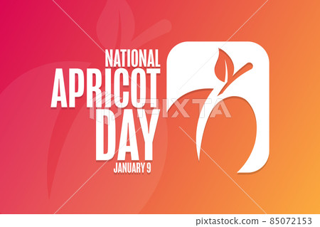 National Apricot Day. January 9. Holiday concept. Template for background, banner, card, poster with National Apricot Day. January 9. Holiday concept. Template for background, banner, card, poster with 85072153