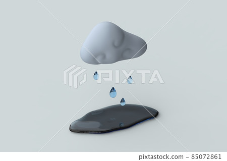 雨雲和水坑 85072861