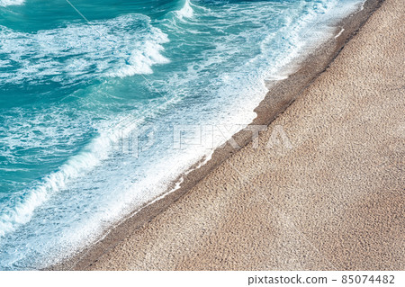 aerial view of the seabeach on a windy sunny day 85074482