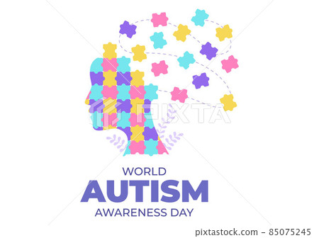 World Autism Awareness Day with Hand of Puzzle Pieces Suitable for Greeting Card, Poster or Banner in Flat Design Illustrations World Autism Awareness Day with Hand of Puzzle Pieces Suitable for Greeting Card, Poster or Banner in Flat Design Illustrations 85075245