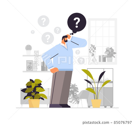 frustrated businessman with question mark looking for assistance help thinking inquiry concept frustrated businessman with question mark looking for assistance help thinking inquiry concept 85076797