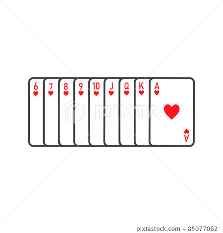 Playing cards hearts suit vector Playing cards hearts suit vector 85077062