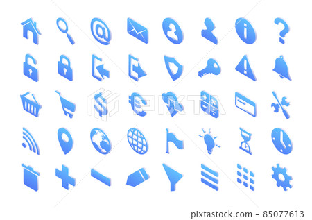 Isometric icons, isolated 3d vector signs set - Stock Illustration ...