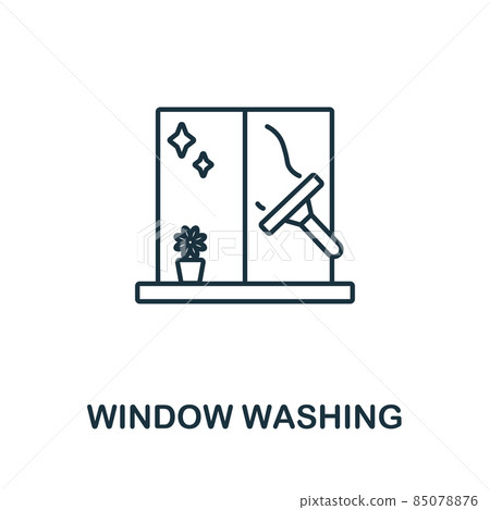 Window Washing icon. Line element from cleaning collection. Linear Window Washing icon sign for web design, infographics and more. Window Washing icon. Line element from cleaning collection. Linear Window Washing icon sign for web design, infographics and more. 85078876