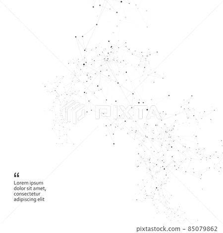 Abstract polygonal design with connecting dots and lines. Network technology background 85079862