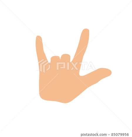 Rock horns sign. Hand gesture. Vector flat illustration 85079956