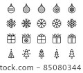 Christmas Icons set. Vector illustration. 85080344