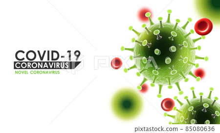 Coronavirus disease COVID-19 infection medical with typography and copy space. New official name for Coronavirus disease named COVID-19, pandemic risk background vector illustration 85080636