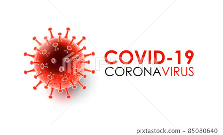 Coronavirus disease COVID-19 infection medical with typography and copy space. New official name for Coronavirus disease named COVID-19, pandemic risk background vector illustration 85080640