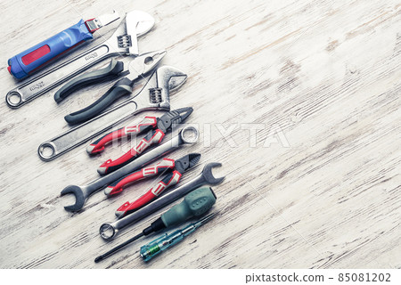 Instruments on wooden table 85081202