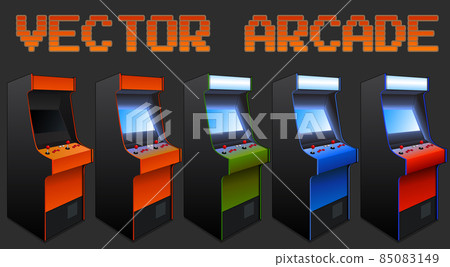 Classic Retro Vector Game Room Arcade Cabinets 85083149