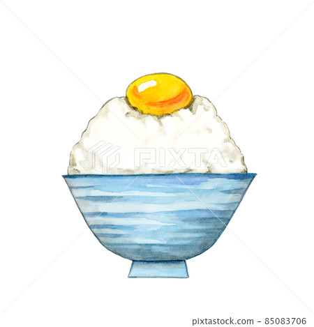Rice with eggs [Hand-painted watercolor] 85083706