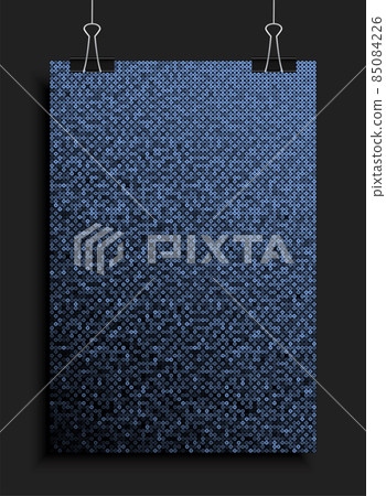 Poster template made blue sequins or glitters Poster template made blue sequins or glitters 85084226