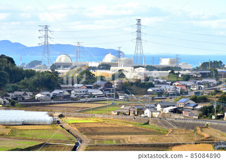 Scenery with a nuclear power plant Genkai Town, Saga Prefecture Kyushu Electric Power Genkai Nuclear Power Plant 85084890