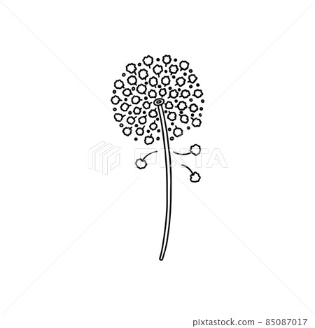 Fluffy dandelion flower as symbol of spring, vector illustration isolated on white background. Fluffy dandelion flower as symbol of spring, vector illustration isolated on white background. 85087017