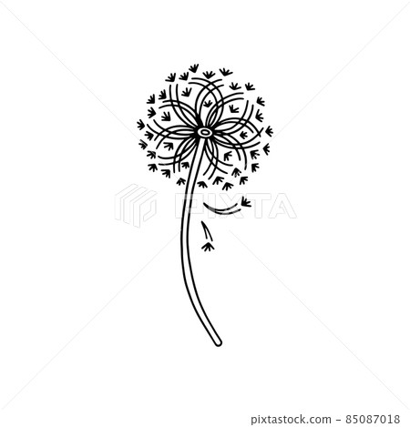 Beautiful airy, fluffy dandelion in abstract style vector illustration isolated Beautiful airy, fluffy dandelion in abstract style vector illustration isolated 85087018