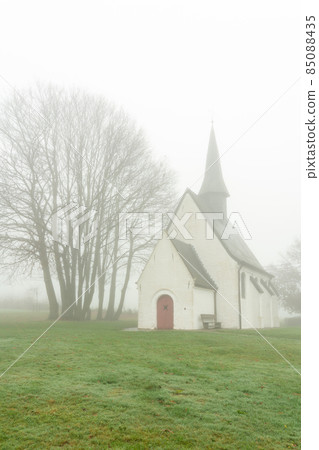 Desert Chapel in Gooik whit fog Desert Chapel in Gooik whit fog 85088435