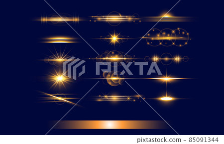 Set of golden transparent light lens flares Set of golden transparent light lens flares 85091344