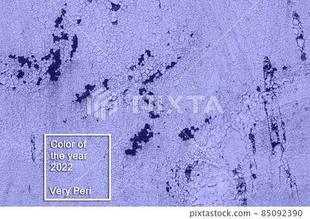 Rusted painted metal wall corrosion with streaks of rust in very peri trendy color of the year 2022. Rusted painted metal wall corrosion with streaks of rust in very peri trendy color of the year 2022. 85092390