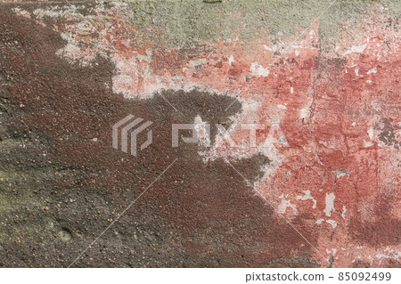 Old dirty dark cement wall with traces of mold and water stains texture damaged disturbed background 85092499