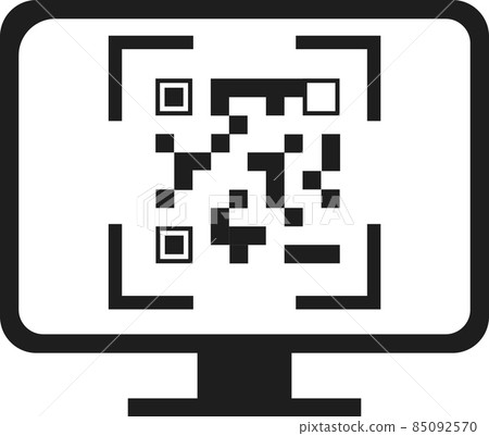 QR code on the computer screen. Vector image. QR code on the computer screen. Vector image. 85092570