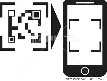 Data transmission by QR code via smartphone. 85092572