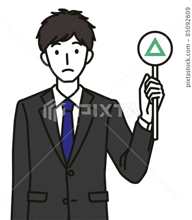 20 多歲和 30 多歲的男士穿著帶有三角褶皺的西裝 85092609