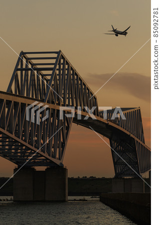 Tokyo Gate Bridge and airplanes 85092781