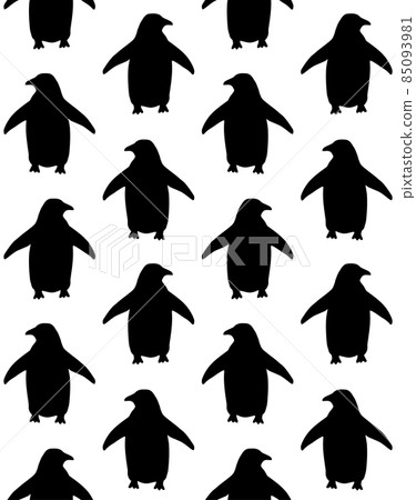Vector seamless pattern of penguin silhouette 85093981