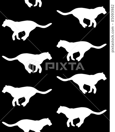 Vector seamless pattern of tiger silhouette 85093982