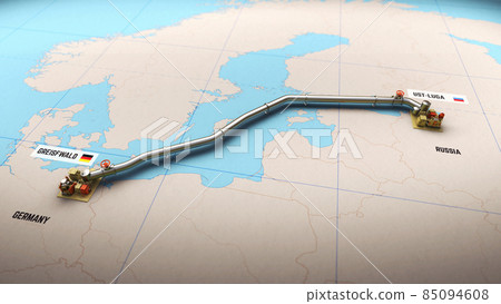 3D Render of process of gas pipeline building 3D Render of process of gas pipeline building 85094608