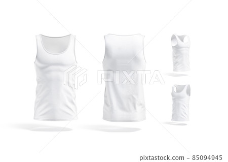 Blank white tank top mock up, different views 85094945