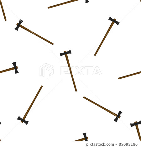 Illustration on theme pattern steel axes with wooden handle 85095186