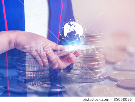 Business women with smartphone mobile on blurred background Business women with smartphone mobile on blurred background 85098056