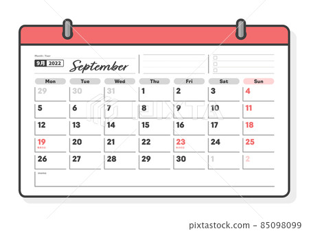 September 2022 Calendar: Monthly Calendar Beginning Monday-Free Space with to-do list September 2022 Calendar: Monthly Calendar Beginning Monday-Free Space with to-do list 85098099