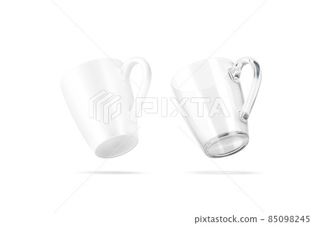 Blank ceramic and glass henley mug mockup bottom, no gravity Blank ceramic and glass henley mug mockup bottom, no gravity 85098245